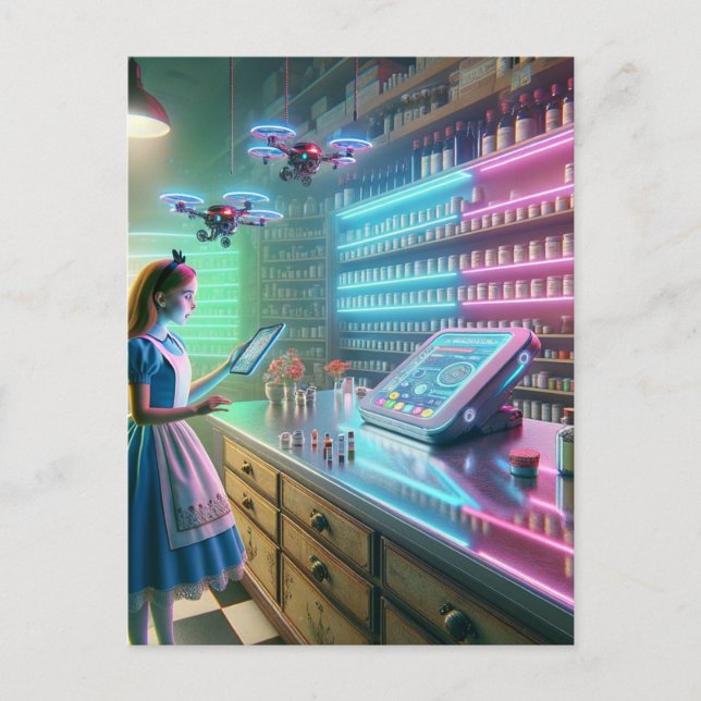 Alice im Fantasy Apothekar Postkarte (Vorderseite)