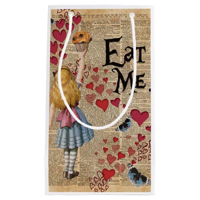 Alice im Märchenland essen mich Muffin Kleine Geschenktüte (Vorderseite)