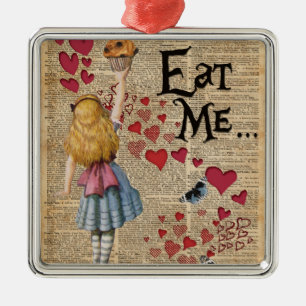 Alice im Märchenland essen mich Muffin Ornament Aus Metall