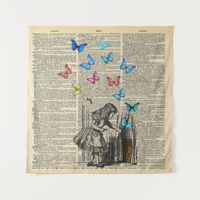 Alice im Märchenland ließ das Abenteuer anfangen Wandteppich (Vorderseite)