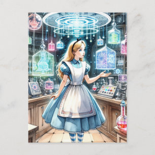Alice im Steampunkapothekar Postkarte