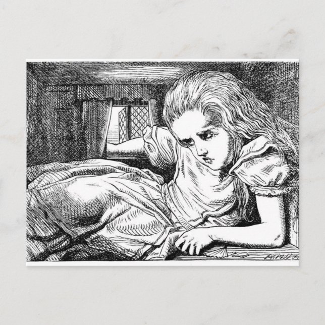 Alice im Weißen Kaninchen Postkarte (Vorderseite)