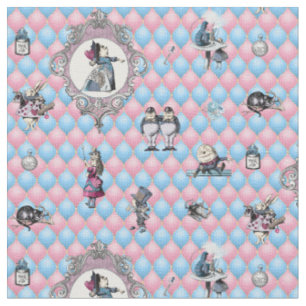 Alice im Winter Wonderland auf rosa/blauem Hinterg Stoff
