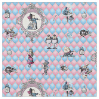 Alice im Winter Wonderland auf rosa/blauem Hinterg Stoff