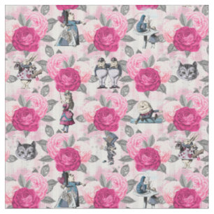 Alice im Winter Wunderland auf Pastel Pink Stoff