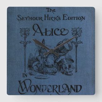 Alice im Wunderland 1905 Buchcover Quadratische Wanduhr