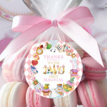 Alice im Wunderland 2. Geburtstag Danke Aufkleber