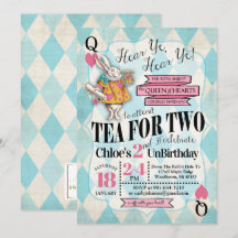 Alice im Wunderland 2. Geburtstag Einladungen