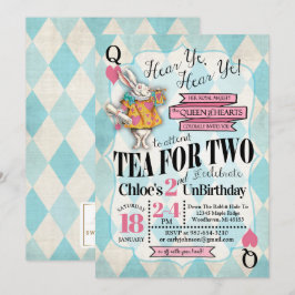 Alice im Wunderland 2. Geburtstag Einladungen