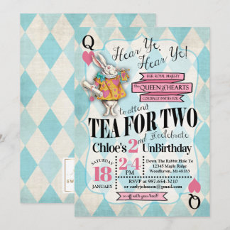 Alice im Wunderland 2. Geburtstag Einladungen
