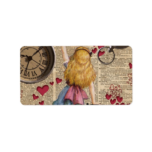 Alice im Wunderland Adressaufkleber (Vorne)