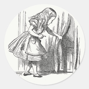 Alice im Wunderland - Alice sucht nach der Tür Runder Aufkleber