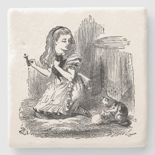 Alice im Wunderland, Alice und das Kitten - Träume Steinuntersetzer