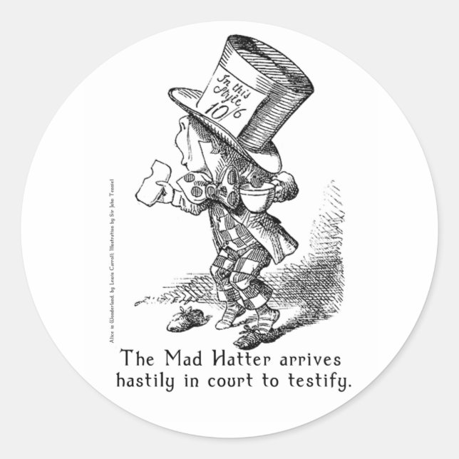 Alice im Wunderland Art Stickers in 2 Größen (Vorderseite)