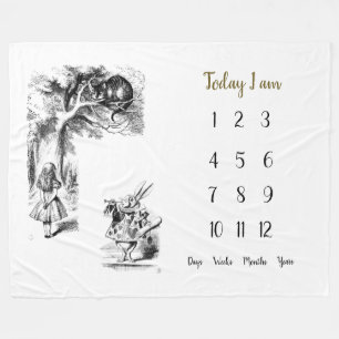 Alice im Wunderland Baby 1 Jahr Meilenstein    Fleecedecke