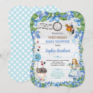 Alice im Wunderland Baby BOOT Dusche Einladung
