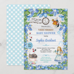 Alice im Wunderland Baby BOOT Dusche Einladung