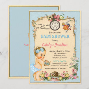 Alice im Wunderland Baby Dusche Einladung blonde