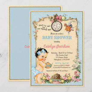 Alice im Wunderland Baby Girl Dusche Einladung