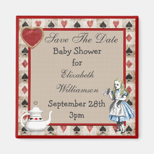 Alice im Wunderland Babydusche Magnet