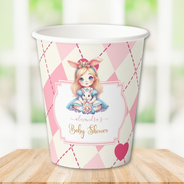 Alice im Wunderland Babydusche Pappbecher (Von Creator hochgeladen)