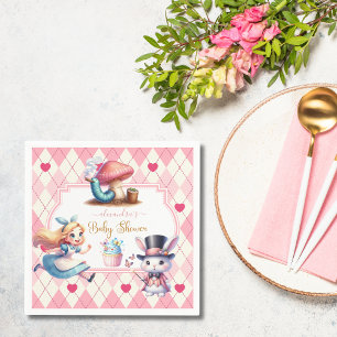 Alice im Wunderland Babydusche Serviette