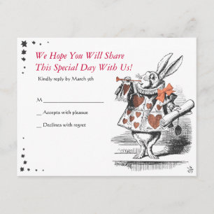 Alice im Wunderland-Bat Mitzvah-Antwortkarte RSVP Karte