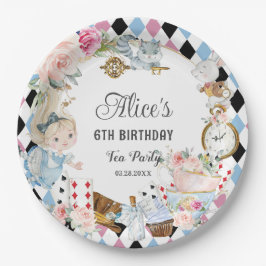 Alice im Wunderland Birthday High Tee Party Pappteller