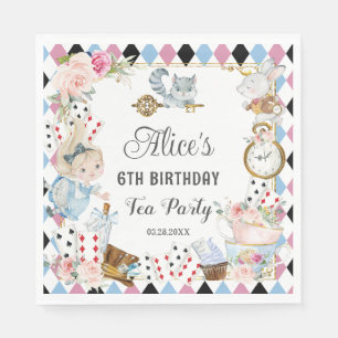 Alice im Wunderland Birthday High Tee Party Serviette