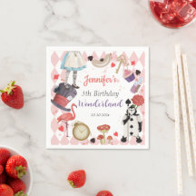 Alice im Wunderland Birthday Napkins