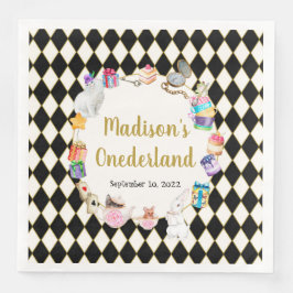 Alice im Wunderland Birthday Onederland Napkins Serviette