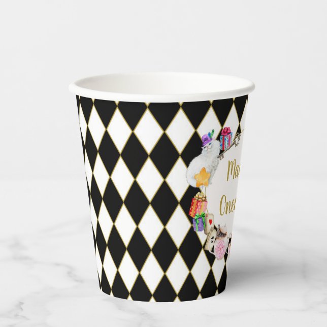 Alice im Wunderland Birthday Onederland Paper Cup Pappbecher (Vorderseite)