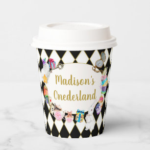 Alice im Wunderland Birthday Onederland Pappbecher