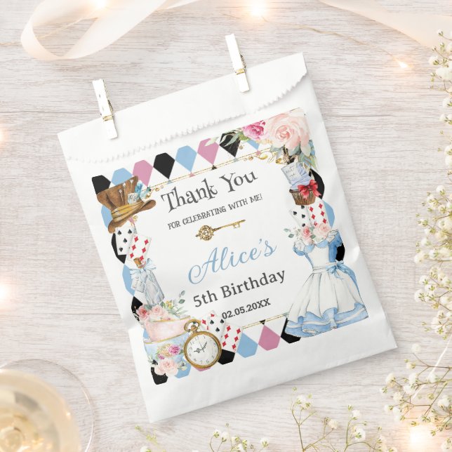Alice im Wunderland Birthday Tea Party Geschenktütchen (Ausgeschnitten)