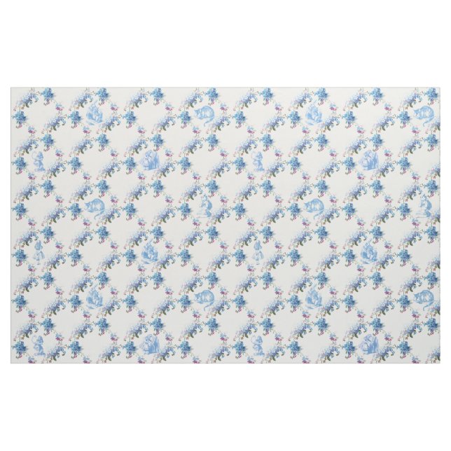 Alice im Wunderland-blaues Blumengewebe Stoff (Fat Quarter (45,7 x 55,9 cm))