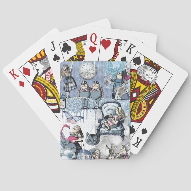 Alice im Wunderland Blue Ice Modern Spielkarten (Rückseite)