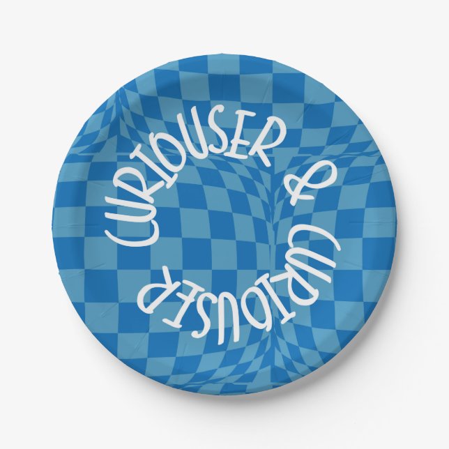 Alice im Wunderland - Blue Paper Tellers Curiouser Pappteller (Vorderseite)