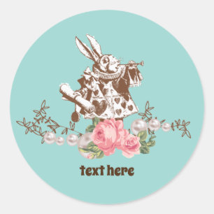 Alice im Wunderland Blumenaufkleber Runder Aufkleber