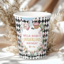 Alice im Wunderland Blumenrahmen 1. Geburtstag