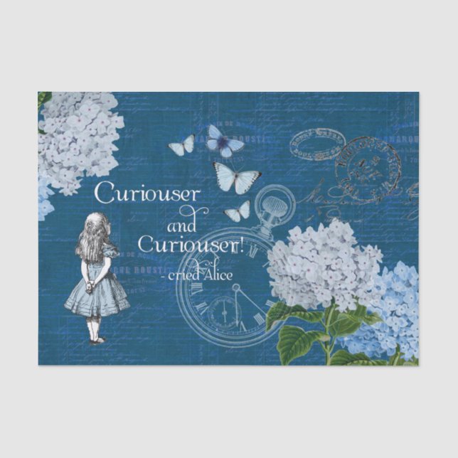 Alice im Wunderland Blumenzellenpapier Seidenpapier (Vorderseite)