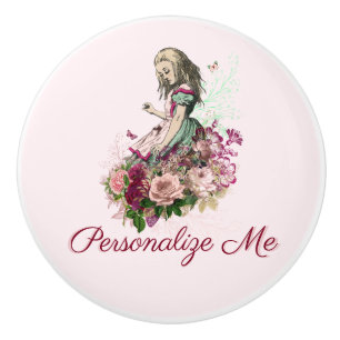 Alice im Wunderland Blush Personalisiert Keramikknauf