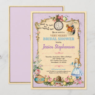Alice im Wunderland Brautparty Einladung pink