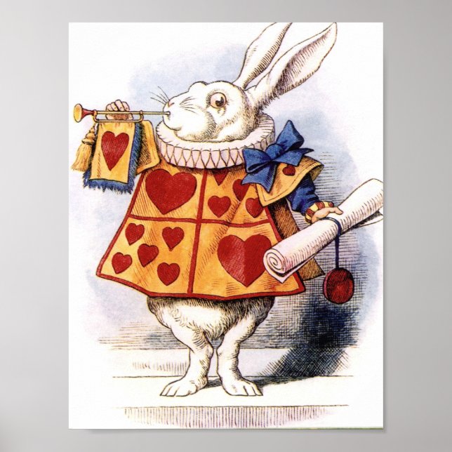 Alice im Wunderland Bunny Horn Hearts Poster (Vorne)