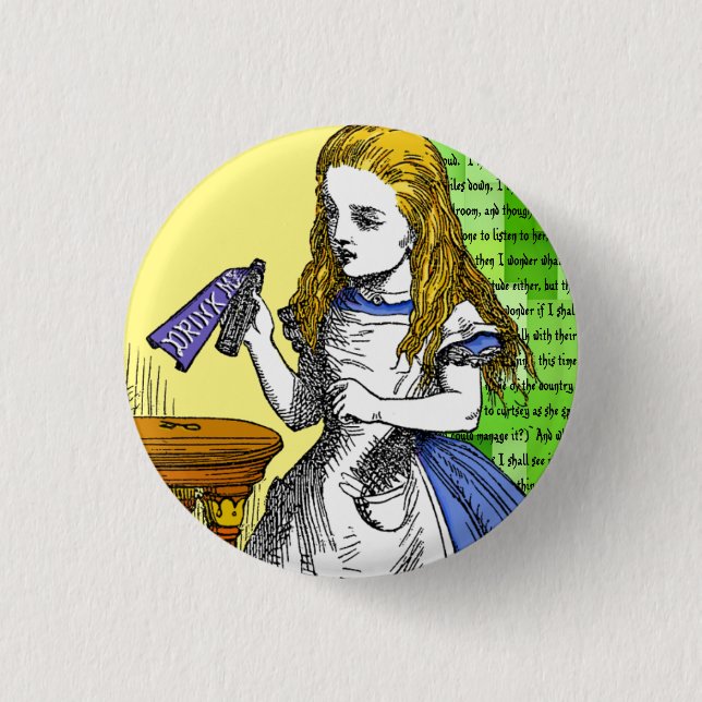 Alice im Wunderland Button (Vorderseite)