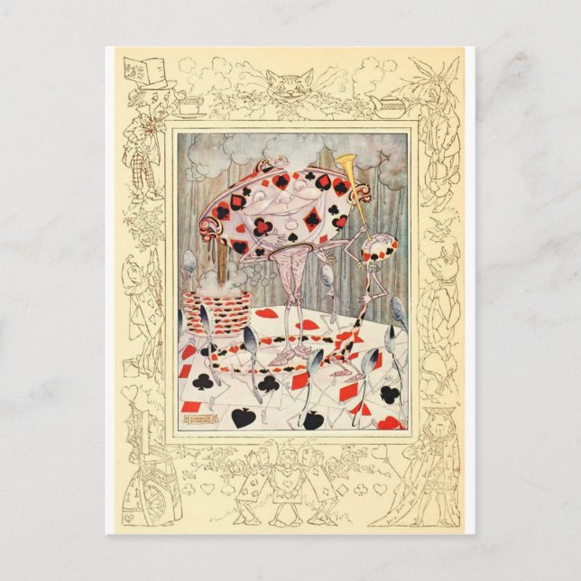 Alice im Wunderland Card Battle Postkarte (Vorderseite)