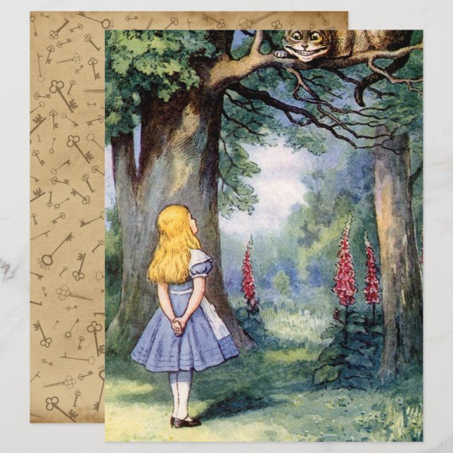 Alice im Wunderland, Cat Scrapbook Cheshire (Vorne/Hinten)
