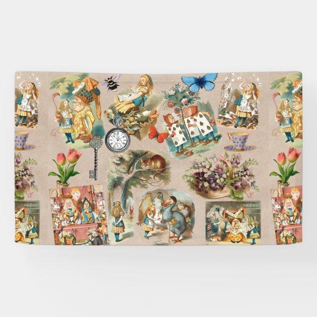 Alice im Wunderland Cheshire Cat Characters Banner (Horizontal)