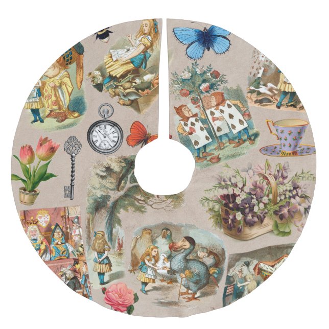 Alice im Wunderland Cheshire Cat Characters Polyester Weihnachtsbaumdecke (Vorderseite)