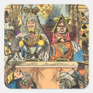 Alice im Wunderland Cheshire Cat Characters Quadratischer Aufkleber