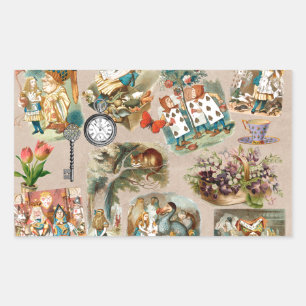 Alice im Wunderland Cheshire Cat Characters Rechteckiger Aufkleber